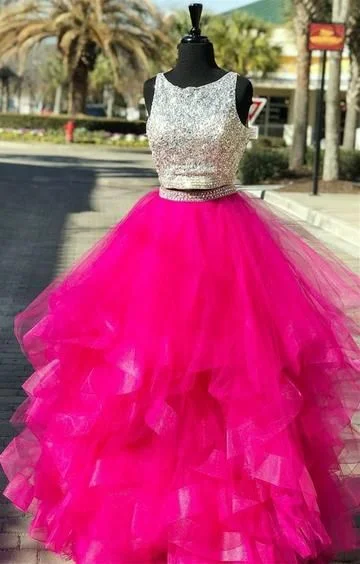 Hot Items Two Pieces Beaded Prom Dress,Ball Gown Prom Dress,Prom Dress,Long Prom Dress   cg12946 Modern Romance