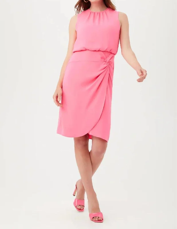 Chic And Edgy Genoa Midi Dress In Papillon Pink Alluring Design