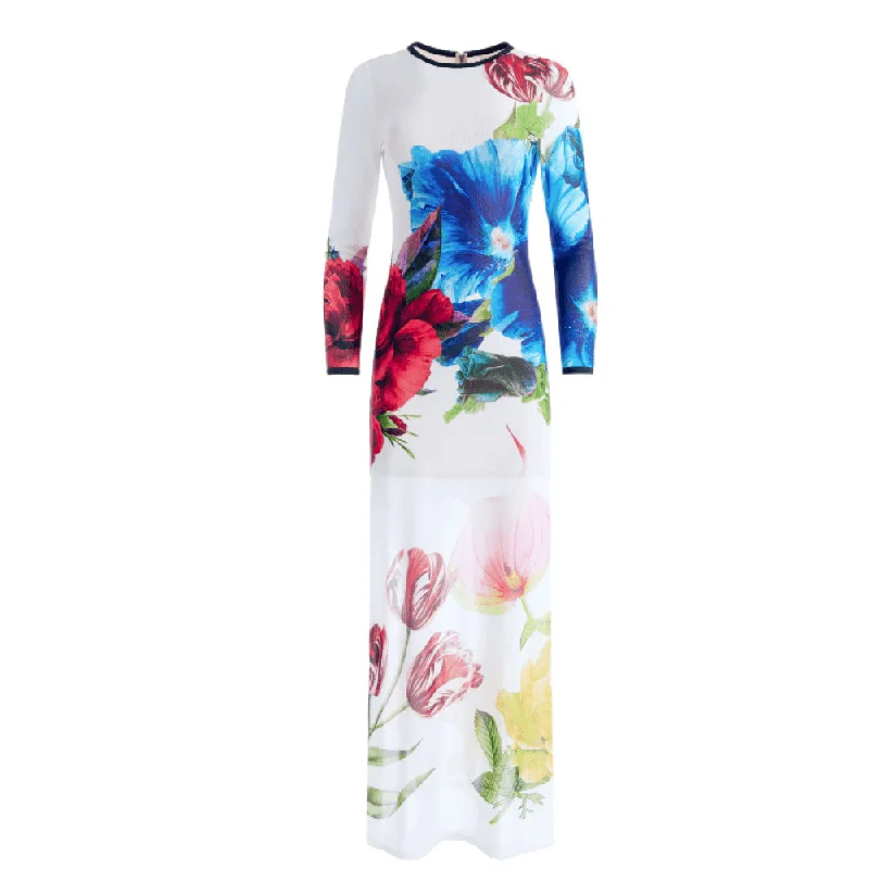 Summer Fashion alice + olivia Delora Long Sleeve Crew Neck Maxi Dress, Le Parisien Graceful Movement