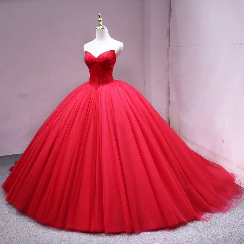 Sophisticated Style Offers RED TULLE LONG PROM GOWN FORMAL DRESS    cg16504 Discounts On Casual Weekend Styles