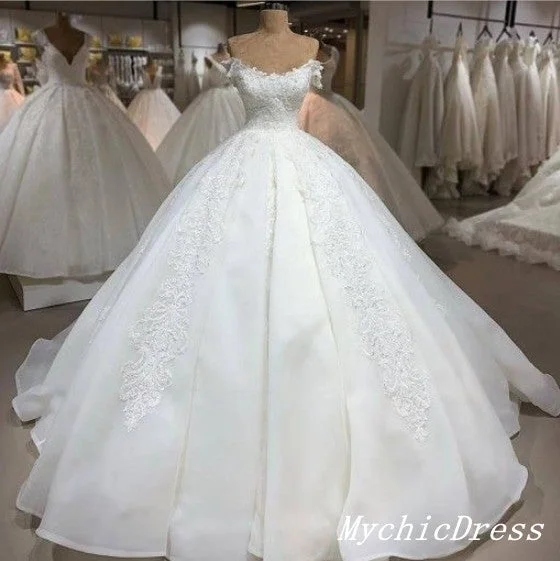 Feminine Luxe Style Sale Gorgeous Ball Gown White Lace Off the Shoulder Wedding Dress Mid - Season Sale