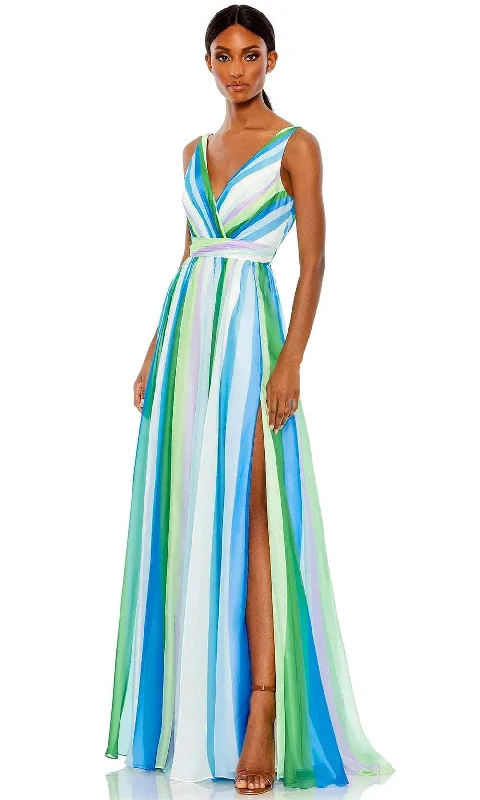 Absurdly Cheap Sale Mac Duggal 68151 - Sleeveless Striped Prom Dress Fashion-Forward Style