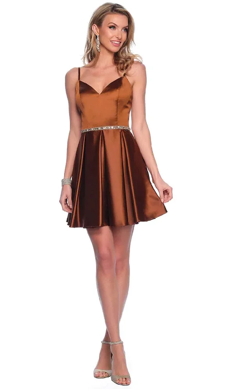 Best Deals Of The Season Dave & Johnny 12066 - Sleeveless A-Line Cocktail Dress Exquisite Craftsmanship