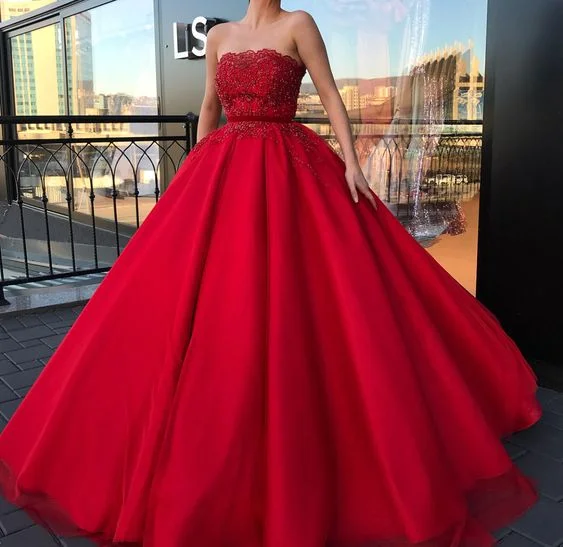 Boutique Styles red Prom Dress,Ball Gown Red Prom Dress,Lace and Tulle Pageant Dress   cg16595 Hollywood Glam Award - Show Style