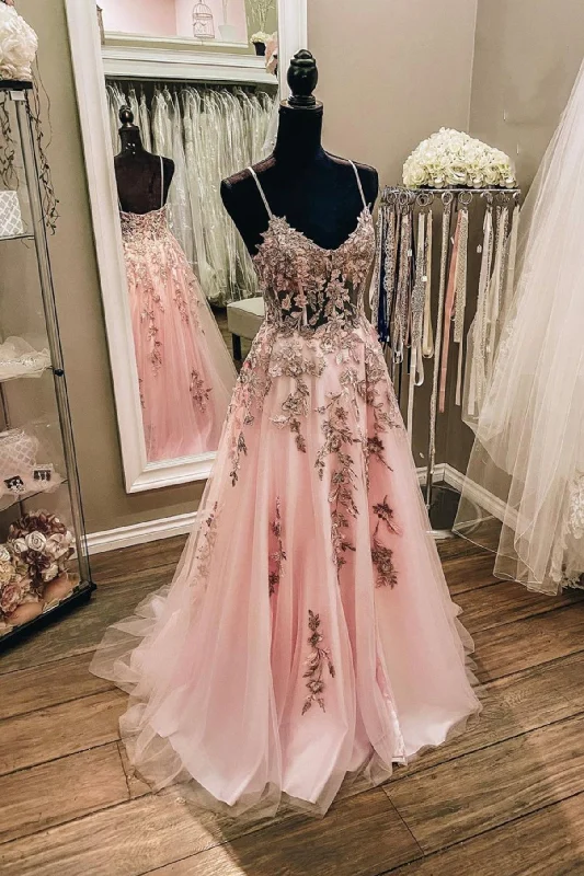 Flash Sale Fever PINK LACE LONG A LINE PROM GOWN PINK FORMAL DRESS   cg18114 Graceful Cut