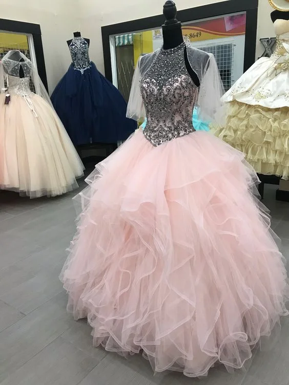 Must Haves Pink prom dresses Princess prom dresses beaded ball gown   cg17827 Feminine Grace