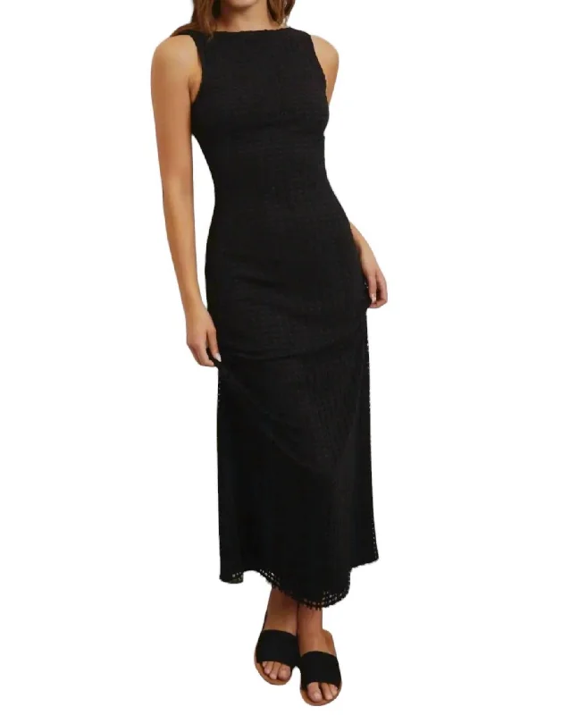 Crazy Price Slashing Nadia Net Maxi Dress In Black Refined Simplicity