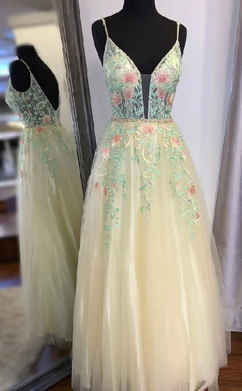 Style Breakthroughs pretty long prom dresses, modest yellow prom gowns   cg11513 Graceful Cut