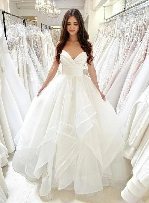 Trendy Women'S Wear Collection White tulle long ball gown dress formal dress long prom dress evening dress    cg11203 Elegant Details