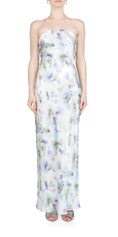 Modern Chic Discounts Moon Dance Strapless Dress In Watercolor Floral Great Deals On Ethnic Cultural Wear