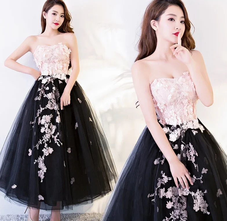 Limited Time Offers Black And Pink Tulle With Lace Flowers Formal Dress, High Quality Party Dress Formal Dress Prom Dress Evening Gown   cg18154 Buy More, Save More