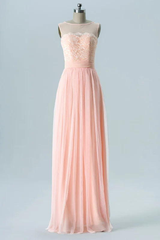 Affordable Trendy Fashion Peach Embroidered Sleeveless Bridesmaid Dress Ethnic Cultural Event Wear