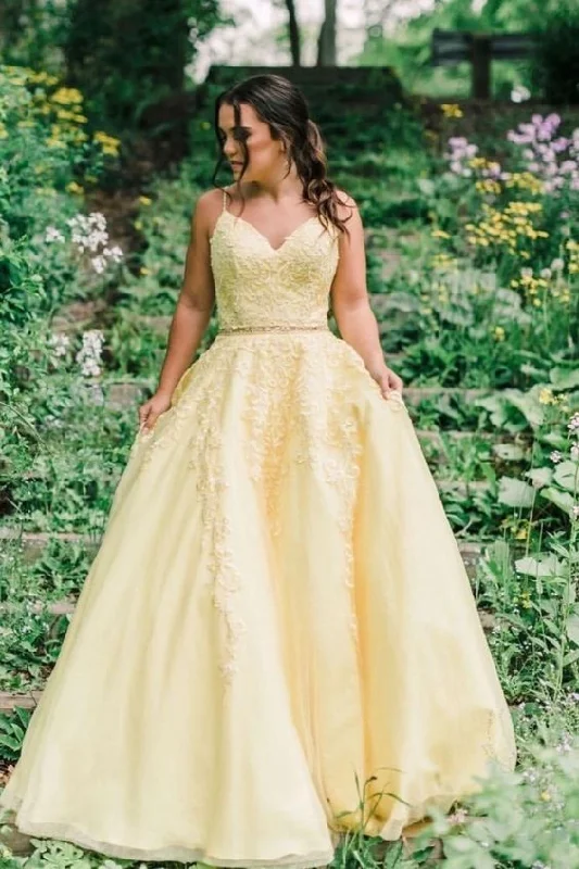 Vintage Style Deals Princess Yellow Two Piece Lace Appliques Long Prom Gown Sweet 16 Dress   cg16486 Early Access To Art Deco Styles Sale