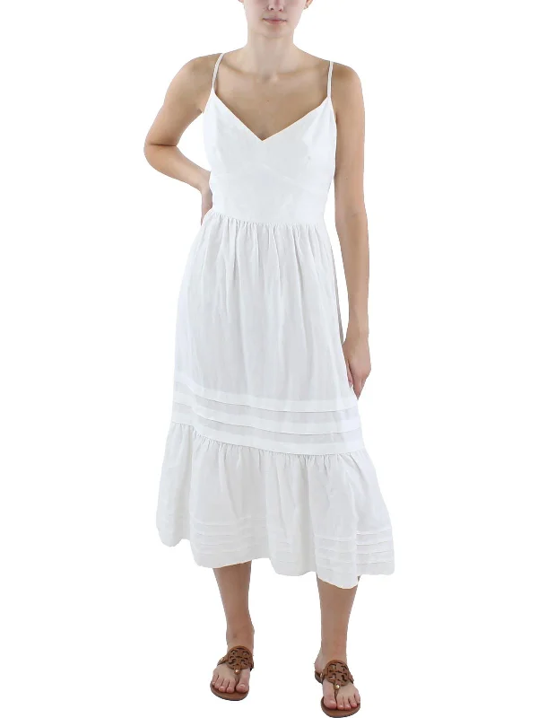 Flash Sale Now Womens Bow-Back Linen Maxi Dress Flowy Fabric