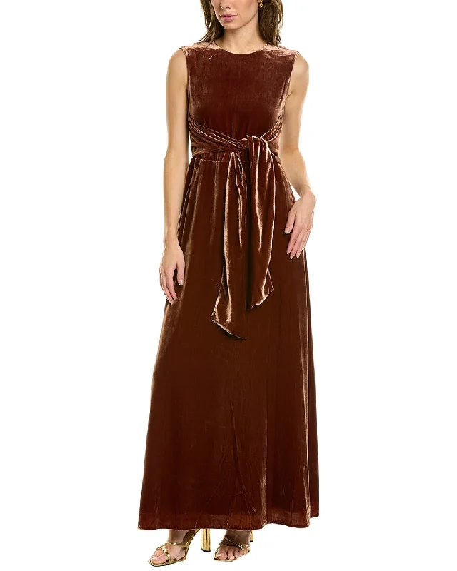 Seasonal Sale Lafayette 148 New York Talana Silk-Blend Maxi Dress Effortless Comfort