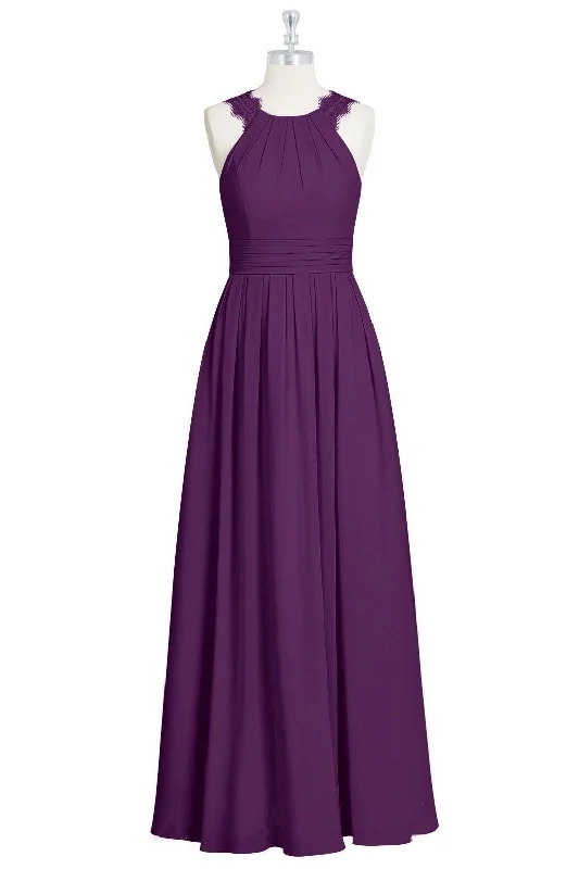 Seasonal Sale Purple Halter Backless A-line Gathered Bridesmaid Dress Big Savings On Rustic Countryside Styles