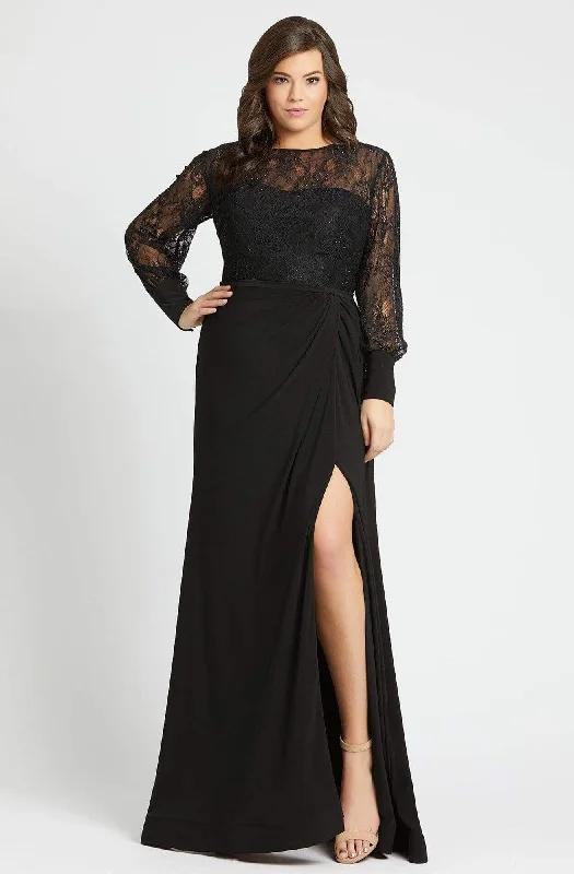 Low Price Special Mac Duggal Fabulouss - 67143F Laced Bodice Long Sleeves A-line Dress Elegant Ensemble