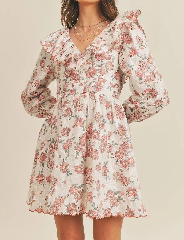 Forward Trendsetter Fiona Floral Tie Back Mini Dress In Multi Effortless Sophistication