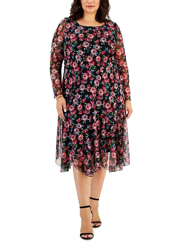 Modish Fashion Discounts Plus Womens Seamed Floral Maxi Dress Vintage Charm