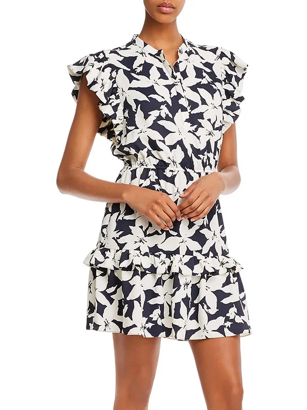 Chic & Cozy Collection Krystina Womens Floral Mini Fit & Flare Dress Final Clearance