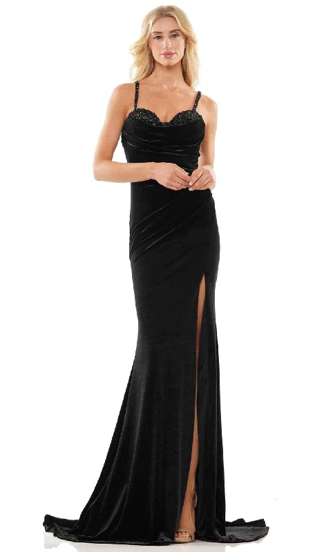 Polished Style Deals Colors Dress 2885 - Sleeveless Velvet Prom Dress Graceful Movement