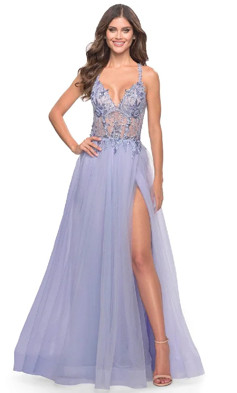 Chic And Edgy La Femme 31369 - Sleeveless Sheer Bodice Prom Dress Chic Urban Fashion Look