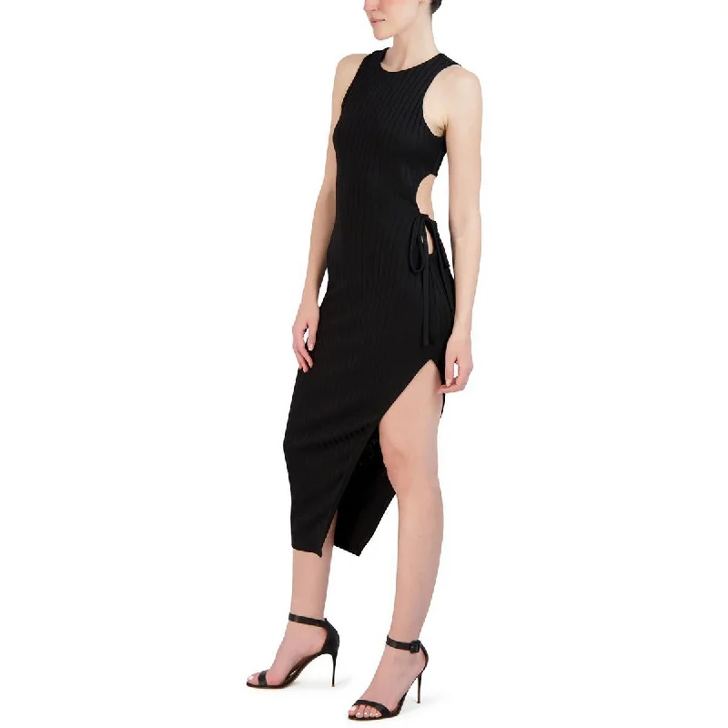 Budget Saver BCBGMAXAZRIA Womens Asymmetric Cut-Out Bodycon Dress Subtle Sophistication