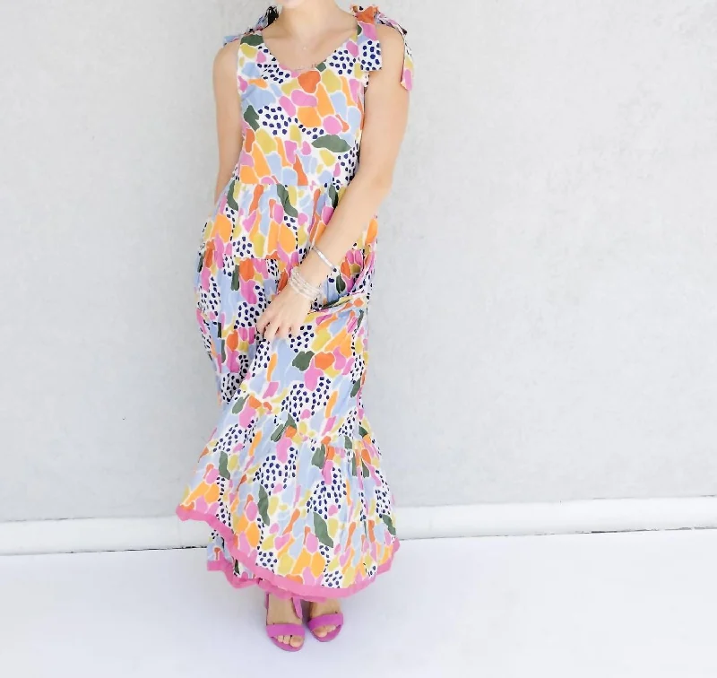 Special Offers Mixed Print Maxi Dress In Multi Color Vintage Charm