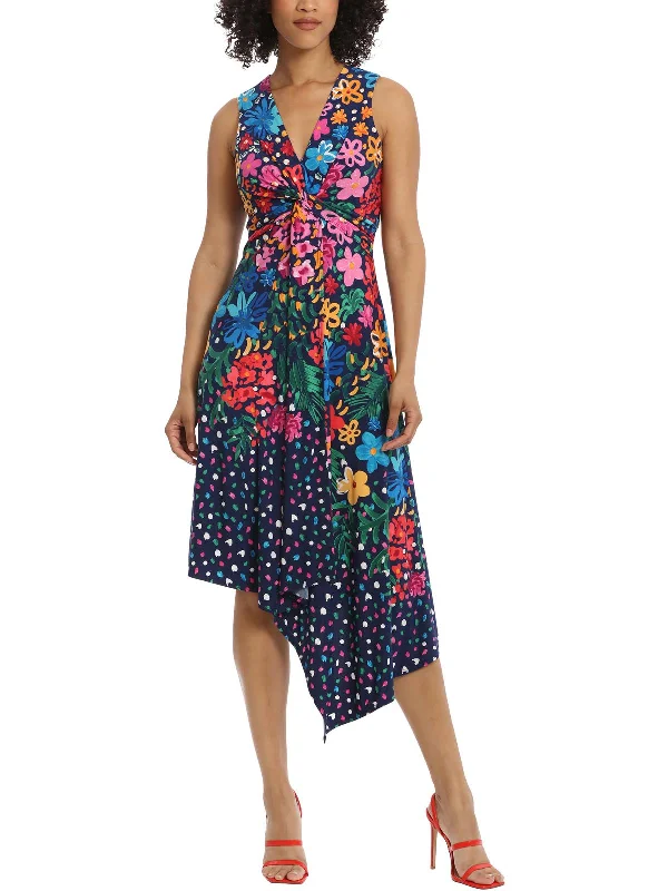 Imeless Style Womens Floral Sleeveless Midi Dress Contemporary Elegance