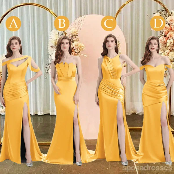 Summer Fashion Mismatched Mermaid Marigold Sexy Elegant Mermaid Long Bridesmaid Dresses, BD3393 Urban Sophistication