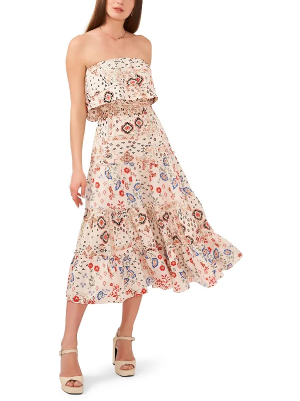 Style Upgrade Womens Printed Tiered Maxi Dress Seasonal Trend