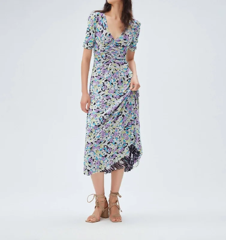 Trend Alert Koren Reversible Midi Dress In Aqua Floral And Ocean Tide Orchid Vibrant Prints