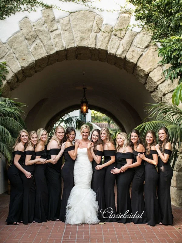 Limited Stock, Big Discounts Off The Shoulder Bridesmaid Dresses, Black Mermaid Bridesmaid Dresses Urban Sophistication