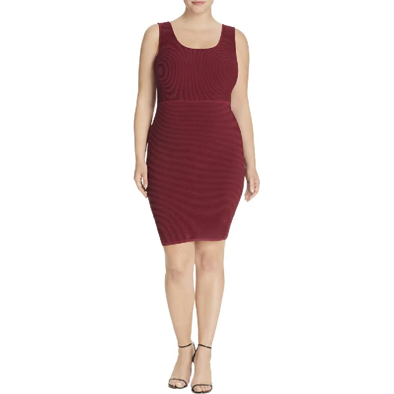 Chic Styles Tart Collections Beri Women's Plus Size Ribbed Knit Bodycon Mini Sheath Dress Discounts On Casual Weekend Styles