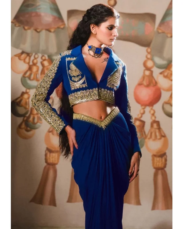 Weekend Exclusive The Saanjh Baug Cropped Blazer Set Subtle Sophistication